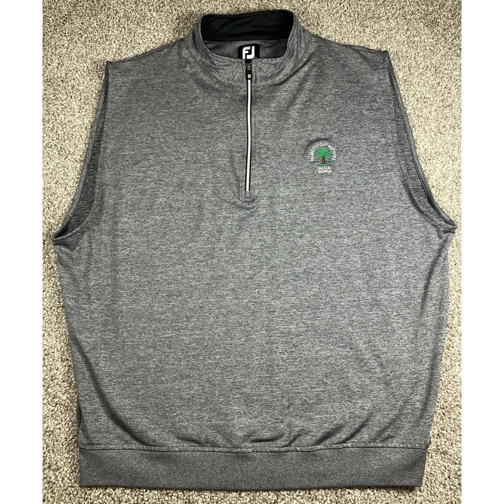 FootJoy Golf Vest Men XL Gray 1/4 Zip Palmetto Cup Matches SCGA SCPGA‎